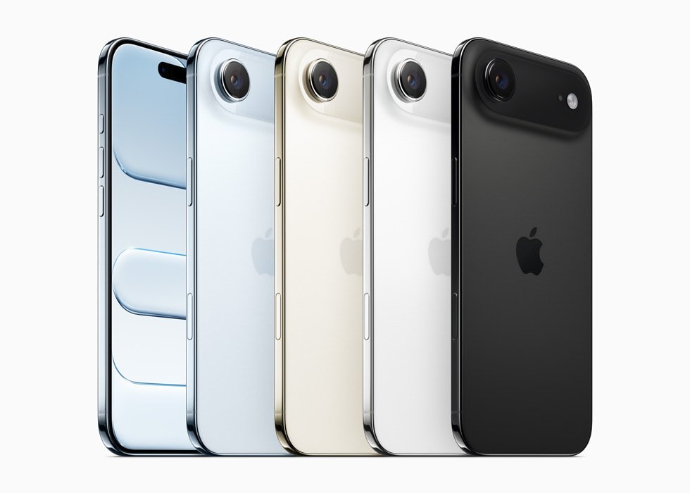 Apple iPhone Air thin profile and display on off-white background